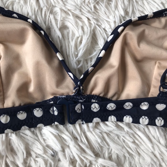 J.Crew Navy Blue and White Polka Dotted Bikini Top - Picture 4 of 4